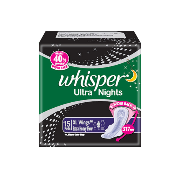 Whisper Maxi Nights Pads Xl Wings