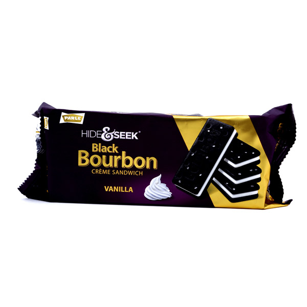 Parle Hide & Seek Black Bourbon Creme Sandwich Biscuit Vanilla
